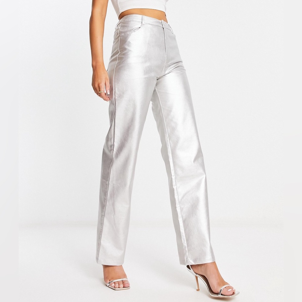 Silver Metallic Pants